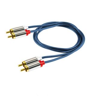 Cablu audio cu 2 mufe metalice Rca, lungime 1m, carcasa aluminiu, conectori auriti