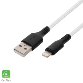 Cablu incarcare Apple Lightning, 2.1A, 1m, alb, max 480 Mbps, 5V