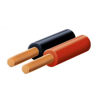Cablu pentru difuzor, rosu-negru, 2x0,75 mm, 100 m rola, cupru fara oxigen, fir interior 0.1mm