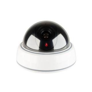 Camera dome falsa, de tavan perete, Led rosu intermitent, alba, alimentare baterii 1.5V (neincluse)