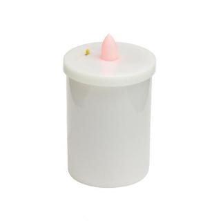 Candela cu Led pentru interior, alb, plastic, efect de flacara, 8 cm, alimentare baterii (neincluse)