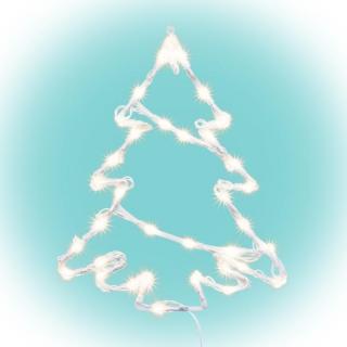 Decoratiuni pentru ferestre brad, 35 buc Led-uri, alb cald, temporizator repetativ On Off, adaptor IP44