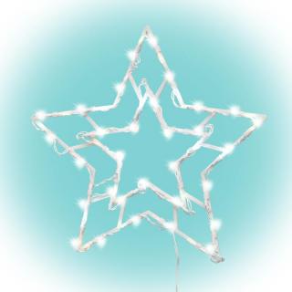 Decoratiuni pentru ferestre stea, 35 buc Led-uri, alb cald, temporizator repetativ On Off