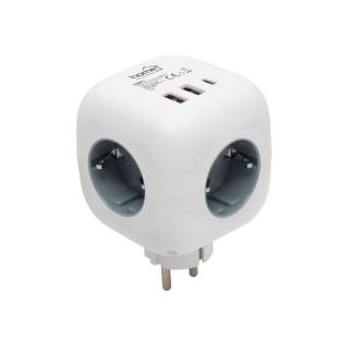 Distribuitor cub, comutator, 3 prize, intrerupator principal iluminat, Usb 5V, 2.4A