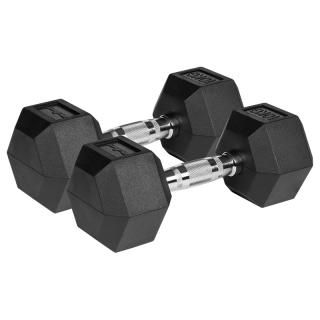 Ganterele Dumbbell Hex Fonta Cauciucata 2x10 kg Rebel Active