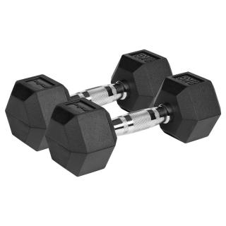 Ganterele Dumbbell Hex Fonta Cauciucata 2x8 kg Rebel Active