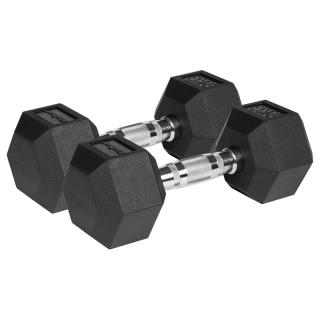 Ganterele Dumbbell Hex Fonta Cauciucata 2x9 kg Rebel Active