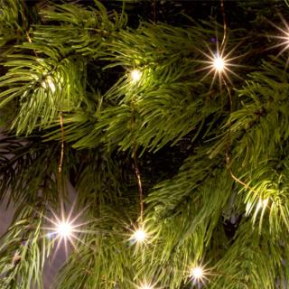 Ghirlanda cu Led-uri micro, lungime 1,9m, culoare alba, calda, fir subtire, 2 baterii 1.5V (neincluse)