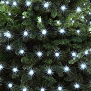 Ghirlanda Dot Led, 15m, alb rece, temporizator repetativ optional, cablu verde, adaptor IP44