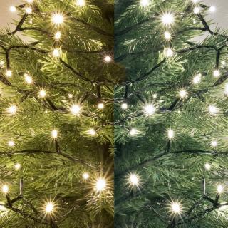 Ghirlanda luminoasa in doua culori, 200 Led-uri, alb cald  alb rece, 5 functii