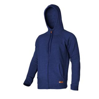 Jacheta hanorac cu gluga si fermoar Lahti Pro, 60% bumbac, material anti scamosare, albastru