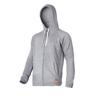 Jacheta hanorac cu gluga si fermoar Lahti Pro, 60% bumbac, material anti scamosare, gri