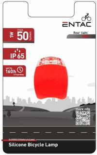 Lampa bicicleta plastic Rosu Entac