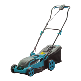 Masina de tuns gazon Detoolz, compatibila cu doua baterii de 18V, latime de taiere 38 cm, colector de 36L.