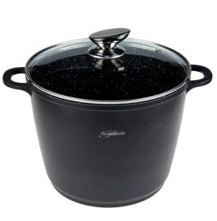 MISCHLER COOK Oala cu interior marmorat Mischler Cook Platinum, 24 cm, 6.8 l, rezistanta in timp, design ecologic, economisire energie, Negru (PL-DAD24 BLACK)