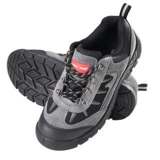 Pantofi de piele intoarsa Lahti Pro, bombeu metalic rezistent la soc, categorie de siguranta S1PSRA, talpa din poliuretan, proprietati antiaderente, gri negru