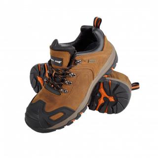 Pantofi piele intoarsa Crazy Horse, fara bombeu, clasa protectie O2SRA, talpa de cauciuc, maro negru