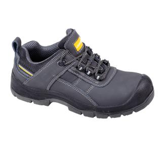 Pantofi piele nubuc, clasa de protectie S3SRC, bombeu metalic rezistent la socuri, talpa din poliuretan, gri