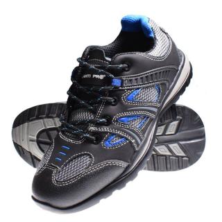Pantofi piele nubuc si velur Lahti Pro, fara bombeu, clasa protectie O1SRA, talpa din cauciuc, negru albastru