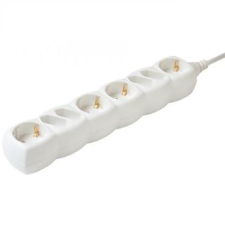 Prelungitor de retea, 8 prize (4 euro + 4 cu impamantare), 1,5 m, alb, protectie IP20, 3500W