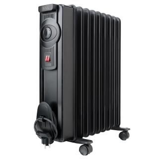 Radiator cu ulei 9 elementi 1500W, 2 trepte de caldura, termostat, negru