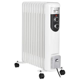 Radiator pe ulei, 11 elementi, 2500W, 3 trepte de incalzire, termostat reglabil, alb