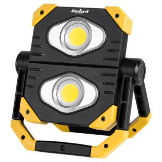 Reflector LED 2x 9.5W COB cu acumulator 3.7V, 5Ah - Rebel