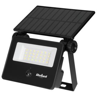 Reflector solar cu senzor de miscare si crepuscul Rebel, 6W, 800 lm, acumulator 1500mAh, durata 15000 ore
