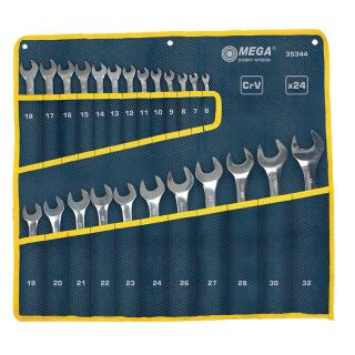 Set chei combinate Cr-Va Mega, otel calit, suprafata cromata, 24 piese, 6-32mm