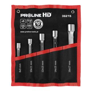 Set chei cu tubulare crom-vanadiu Proline, material forjat, 5 piese, dimensiune 8-17mm