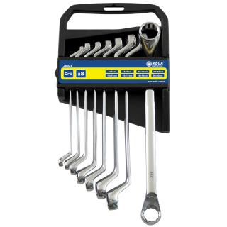 Set chei inelare cotite Cr-Va Mega, material otel calit, suprafata cromata, 6-22mm, 8 piese