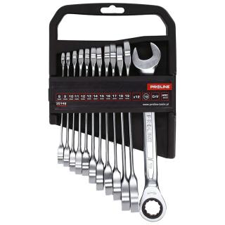 Set de chei combinate clichet forjate, crom-vanadiu,8-19mm, 12 piese