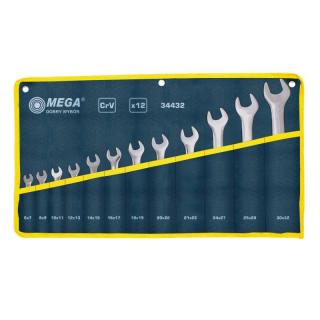 Set de chei fixe Cr-Va Mega, 6-32mm, otel calit, 12 piese