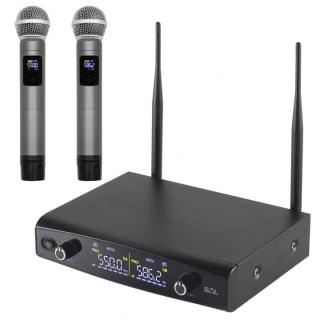 Set microfon fara fir, 80m, 518 ,   690 MHz, 102 dB, mufa jack 6.3mm, ecran digital multifunctional
