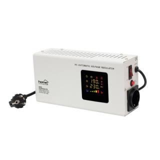 Stabilizator de tensiune cu releu, plat, 500VA, montat pe perete, voltmetru dublu, indicator de stare color