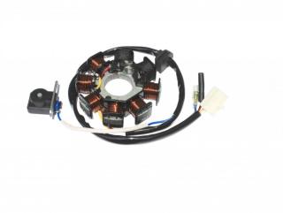 Stator pentru scutere chinezesti GY6 cu 4 fire, 8 bobine si senzor de scanteie