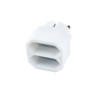 Stecher 2 prize euro, alb, fara comutator si impamantare, clasa protectie IP20, 250V, 2 x 2.5A