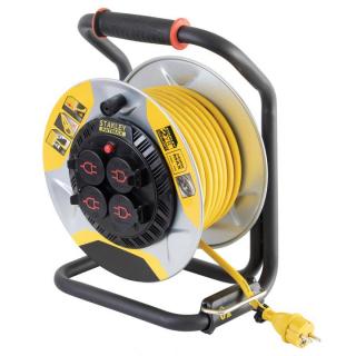Tambur cablu Stanley, 40m, protectie IP44, 3000W, interior-exterior, 4 socluri