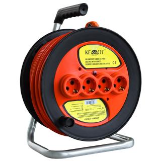 Tambur prelungitor electric Kemot, cablu 3 x 1.5 mm2, lungime 50 m