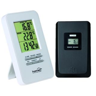 Termometru fara fir pentru interior-exterior Home, desteptator, format timp 12 24h, afisare valoare minima si maxima