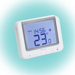 Termostat de camera cu fir Salus, ecran Lcd, mod optional optimizare, alimentare pe baterii