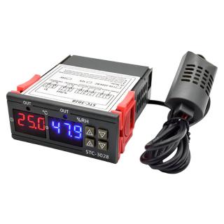Termostat temperatura umiditate STC-3028, 230V, 2 canale, 2500W, 10A, 75mm x 85mm x 29mm