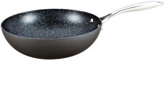 Tigaie fara capac Wok cu interior marmorat HERENTHAL, HT-FW26B, 26 cm