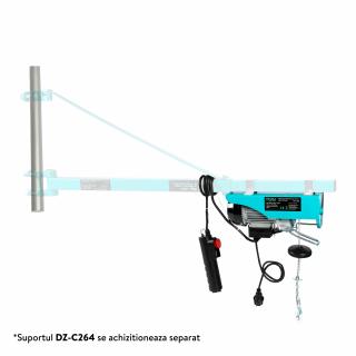 Troliu electric 250 Kg Detoolz, 450W, fir 3mm, corp otel, motor aluminiu, clasa izolatie B, 10 Kg