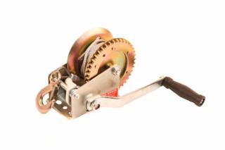Troliu manual 2500 lbs, otel, coarda 10m, 1150 Kg, sistem de blocare prin franare, 5.2 Kg