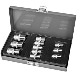 Trusa tubulare Torx E4-E20 cu adaptoare Proline, cutie metalica, 11 piese