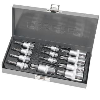 Trusa varfuri torx T8-T60 cu adaptoare Proline, 12 piese, cutie metalica