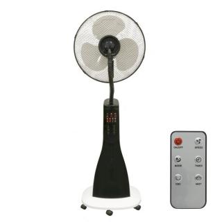 Ventilator cu umidificator, alb, 90W, 3 trepte de viteza, ecran Led, recipient apa 3L, cu telecomanda
