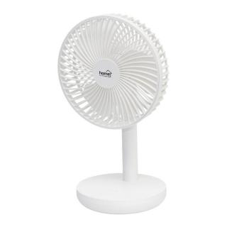 Ventilator de masa cu acumulator, 14 cm, alb, 4 trepte de viteza, oscilare cuplabila, 4000 mAh, 5W