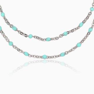 BLUE, Lantisor Argint, mix pietre semipretioase